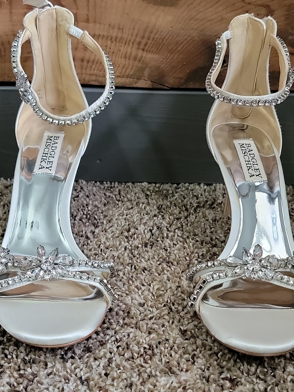 Badgley Mischka Ivory Embellished Bridal Heels